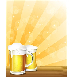 Two glasses of beer vector image
