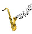 Saxophone with notes vector image