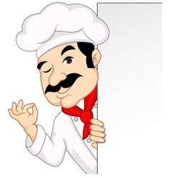 Chef with blank sign vector image