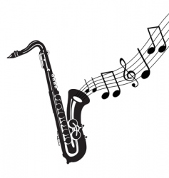 Saxophone with notes vector image