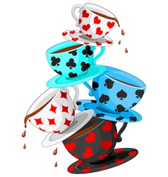 Tea cups pyramid vector image