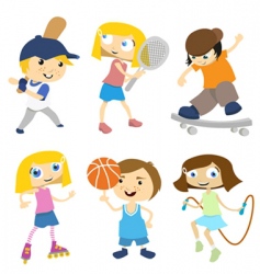 Cartoon children playing vector image