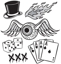 Tattoo set vector image