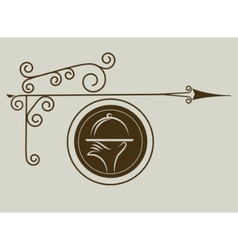 Antique street sign of restaurant vector image