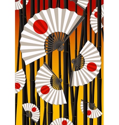 Fan and bamboo vector image