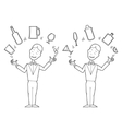 Juggling barman Juggling barman vector image