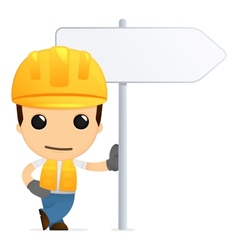 Funny cartoon builder vector image