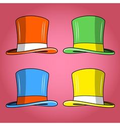 Four colored hats vector image