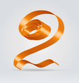 Silk ribbon letter abc vector image