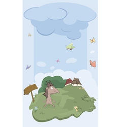 Hedgehog on a meadow vector image