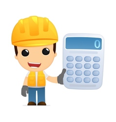 Funny cartoon builder vector image