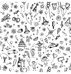 Holiday sketch seamless background for your design vector image