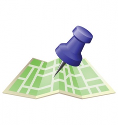 Street map with drawing pin vector image