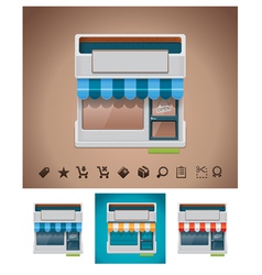Shop icon with related pictograms vector image