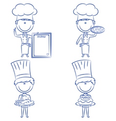 Cute chef men vector image