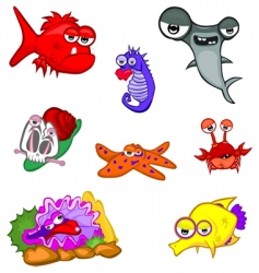 Sea animals vector image