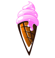 Tasty vanilla ice cream cone vector image