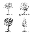 Design trees in sketch style vector image
