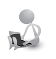 Person working with a laptop vector image