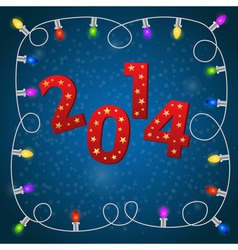 New Year card with colorful christmas garland New Year card with colorful christmas garland vector image