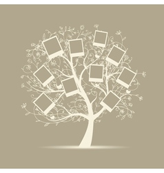 Family tree design insert your photos into frames vector image