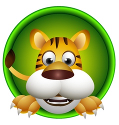 Cute tiger head cartoon vector image