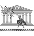 Ancient warrior and olive branch vector image