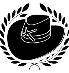 Cowboy hat and laurel wreath vector image