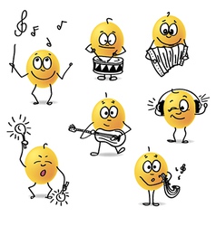 Smiley musical instruments vector image