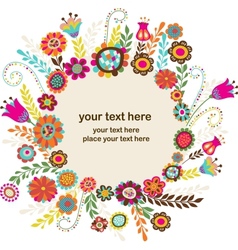 Greeting card with flowers vector image