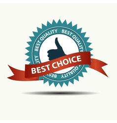 Best choice retro label with gold ribbon vector image
