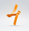 Silk ribbon letter abc vector image