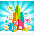 Colorful media city vector image