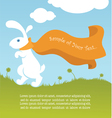White rabbit Easter in cartoon style vector image