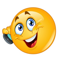 Emoticon with cell phone vector image
