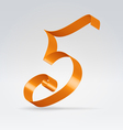 Silk ribbon letter abc vector image