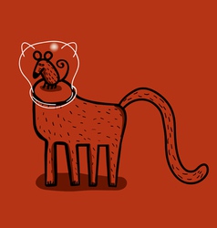 Mouse in glass cat head Mouse in glass cat head vector image
