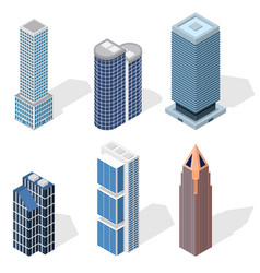 Skyscraper building set isometric view Skyscraper building set isometric view vector image