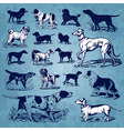 Dogs vintage set vector image