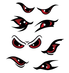 Danger red eyes set vector image