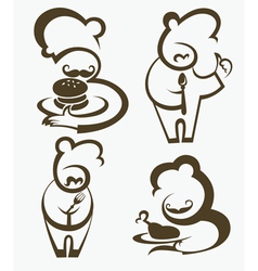 Chief and food symbols vector image