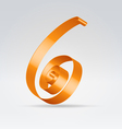 Silk ribbon letter abc vector image