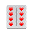 Packaging of heart tablets vector image