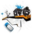 Urban scene vector image