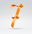 Silk ribbon letter abc vector image