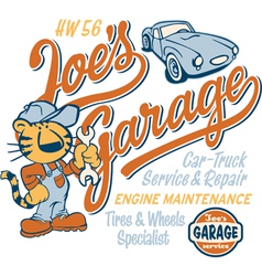 Joe Tiger garage vector image