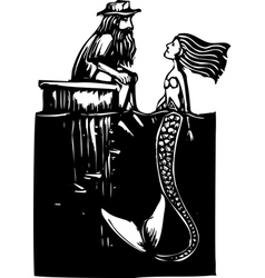 Mermaid and Man vector image