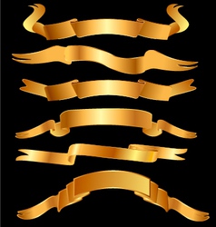 Set gold ribbons Set gold ribbons vector image