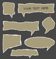 Torn paper speech bubbles vector image