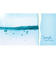 Blue water background with ripped paper Blue water background with ripped paper vector image
